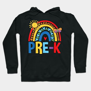 Pre K Rainbow With Cute Sun Back To School Hoodie